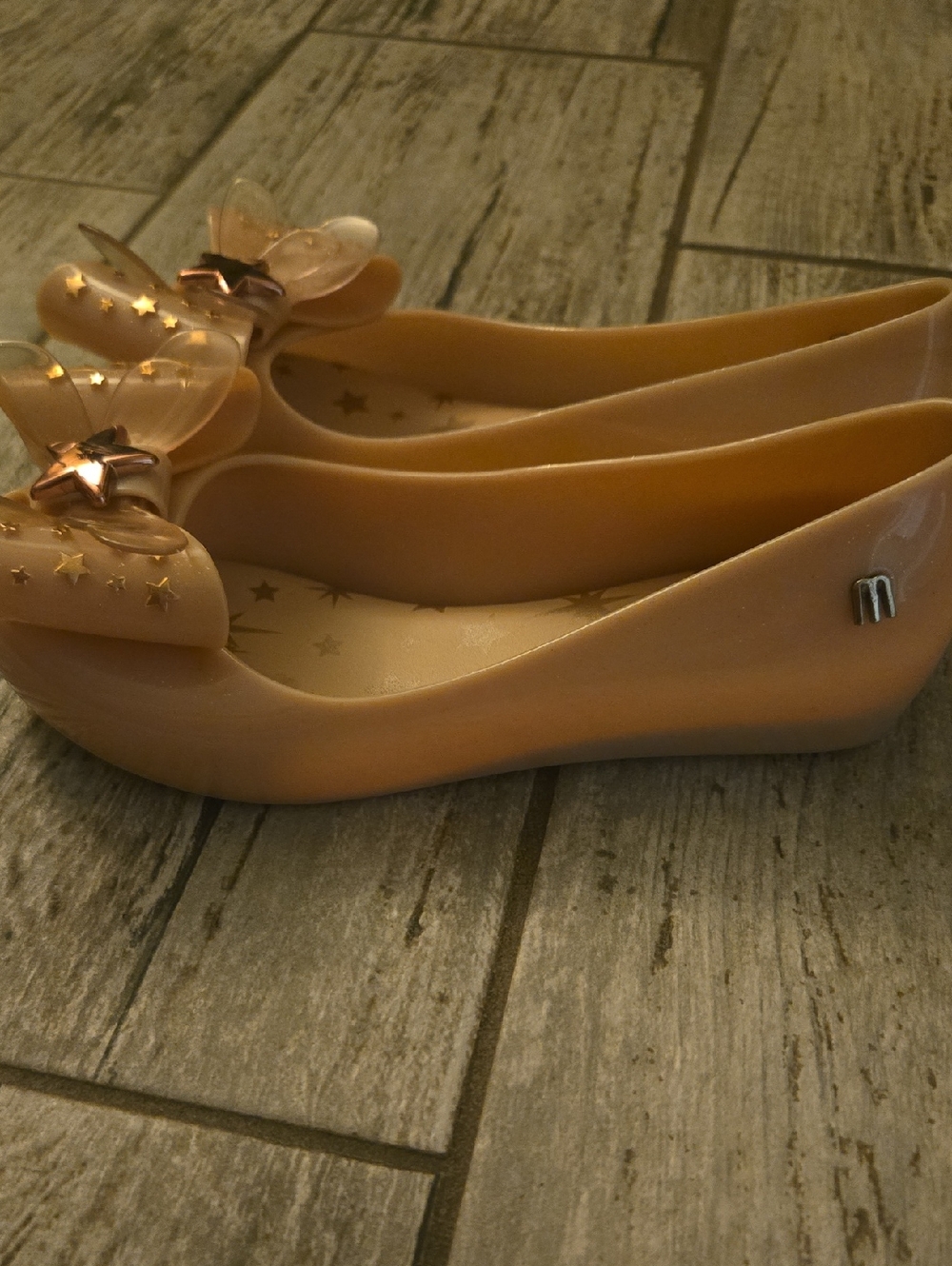Mini Melissa Blush Nude Star Bow Jelly Flats - Picture 3 of 5
